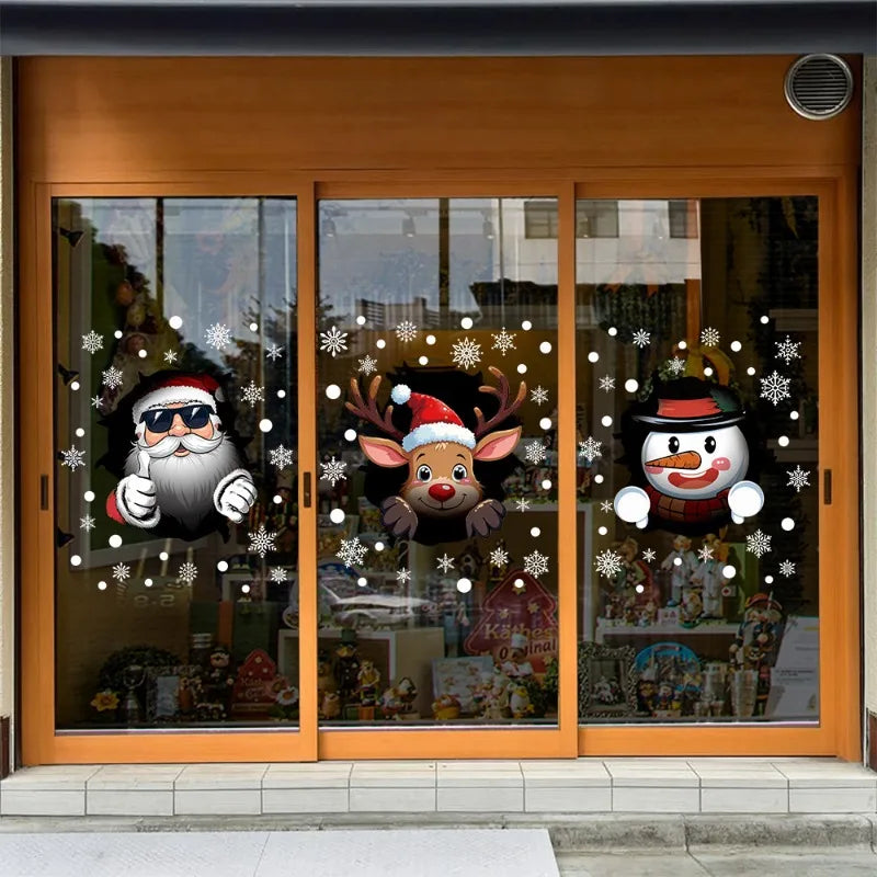 Christmas Static Stickers Door Stickers Scene Decoration Window Glass Decoration Festive Atmosphere Oasis Select