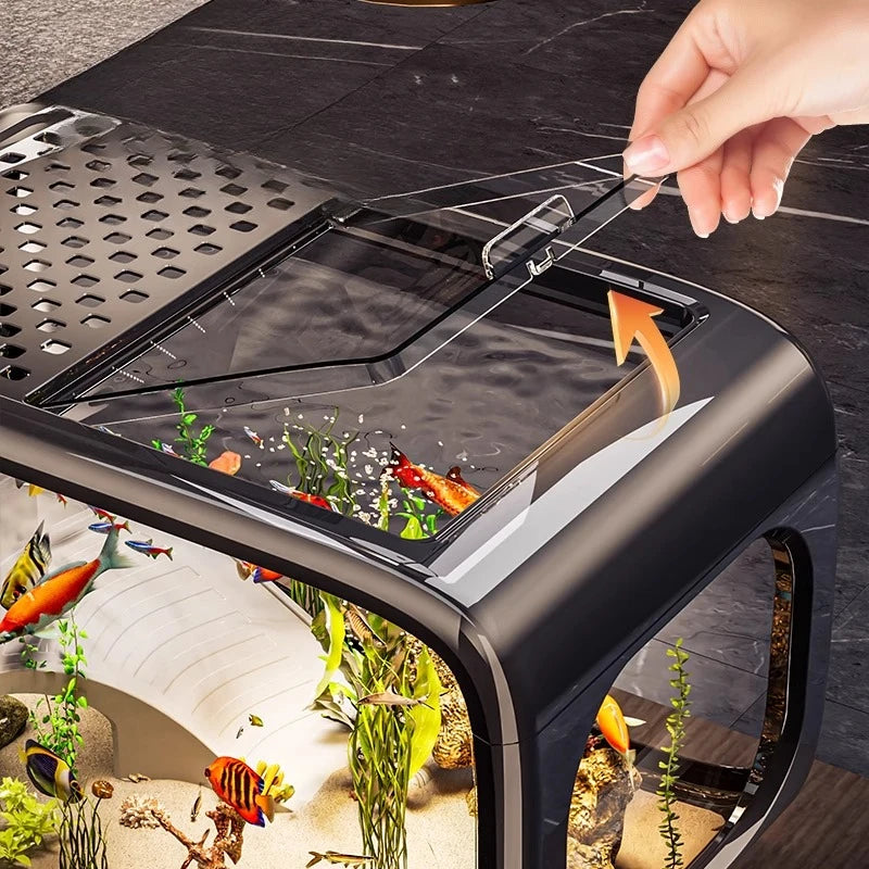 2025 New Household Living Room Fish Tank Ecological Landscape Desktop Small Turtle Tank Plastic Fish Tank Oasis Select