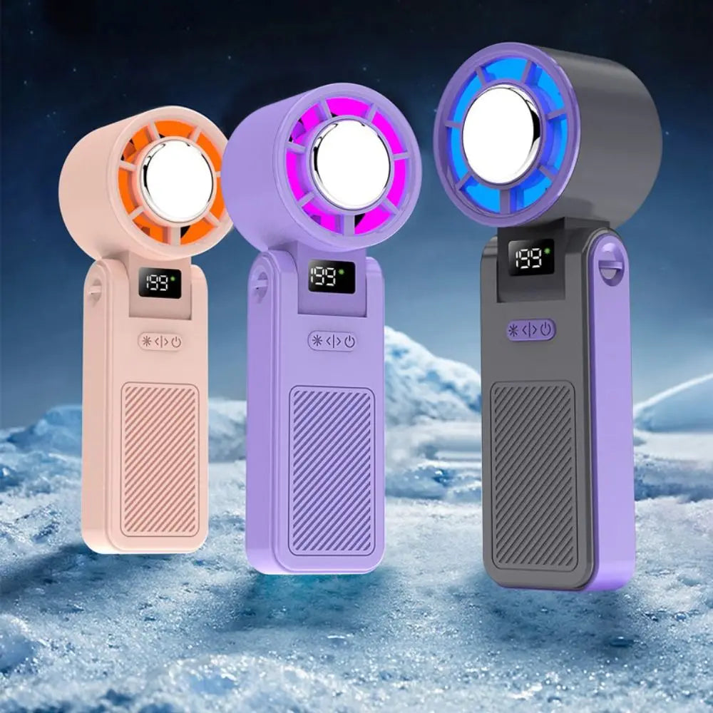 Ice Compress Cool Refrigeration Electric Fan Foldable 199 Gears Personal Cooling Fan Powerful Airflow 199Gears Adjustable Oasis Select