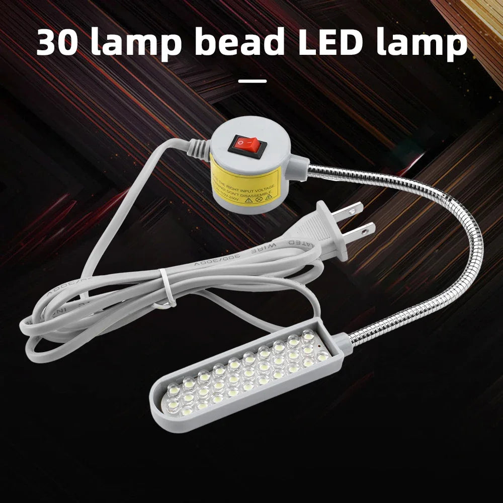 3pcs LED Industrial Sewing Machine Lighting AC110V/220V with 30 Lamp 360° Flexible Gooseneck Lights for Sewing Machine Oasis Select