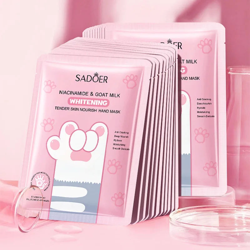 Goat Milk Hand Mask Gloves – Moisturizing & Brightening 5 Pairs Hand Mask Gloves Oasis Select