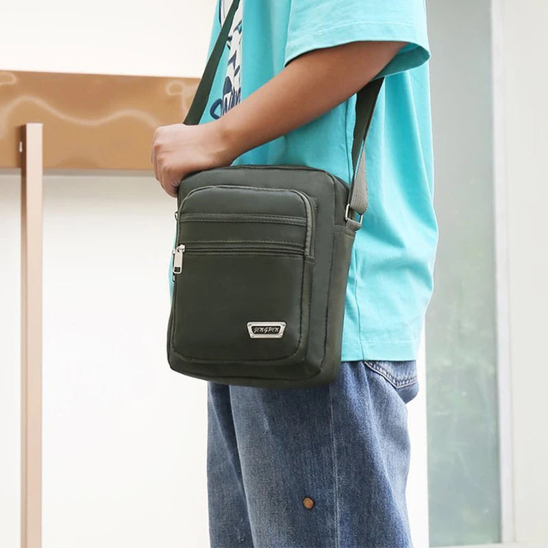 Men's Nylon Waterproof Crossbody Bag – Multi-Pocket Shoulder Crossbody Shoulder Bag Oasis Select
