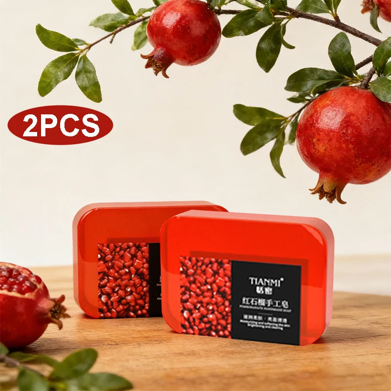 Pomegranate Soap Gently Cleanses the Face and Body, Moisturizes Water and Moisturizes, Suitable for All Skin Types, Gift Oasis Select