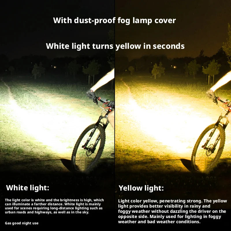 Mountain Road Bike Front Light Large Lumens Smart Remote Cycling Lamp Hanging Line Intelligent Control Bicycle Headlight Oasis Select