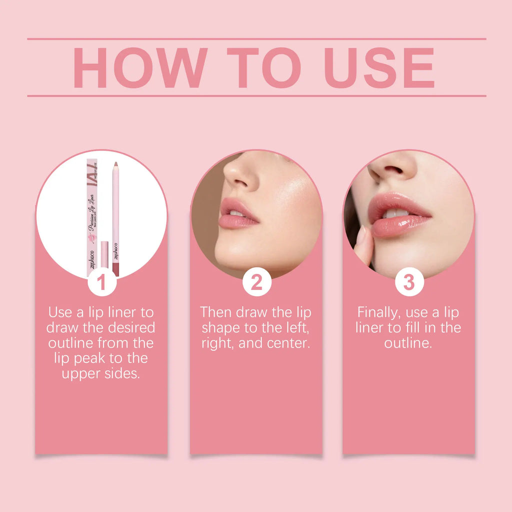 High Pigment Lip Liner Pencil Waterproof & Long-Lasting Lip Liner Defining Lip Shape Creamy & Smooth Lip Pencil Plumping Effect Oasis Select