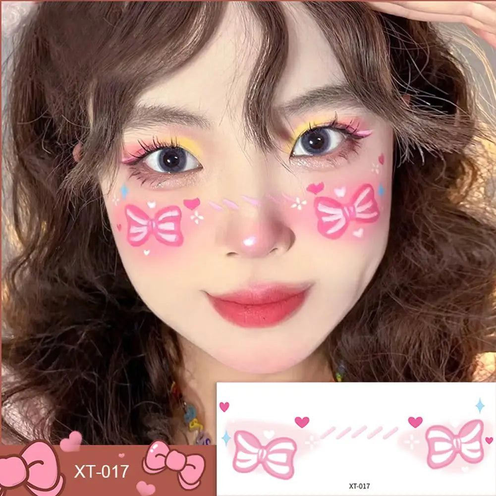 Love Heart Face Temporary Tattoos – Waterproof Party Stickers Temporary Face Tattoos Oasis Select