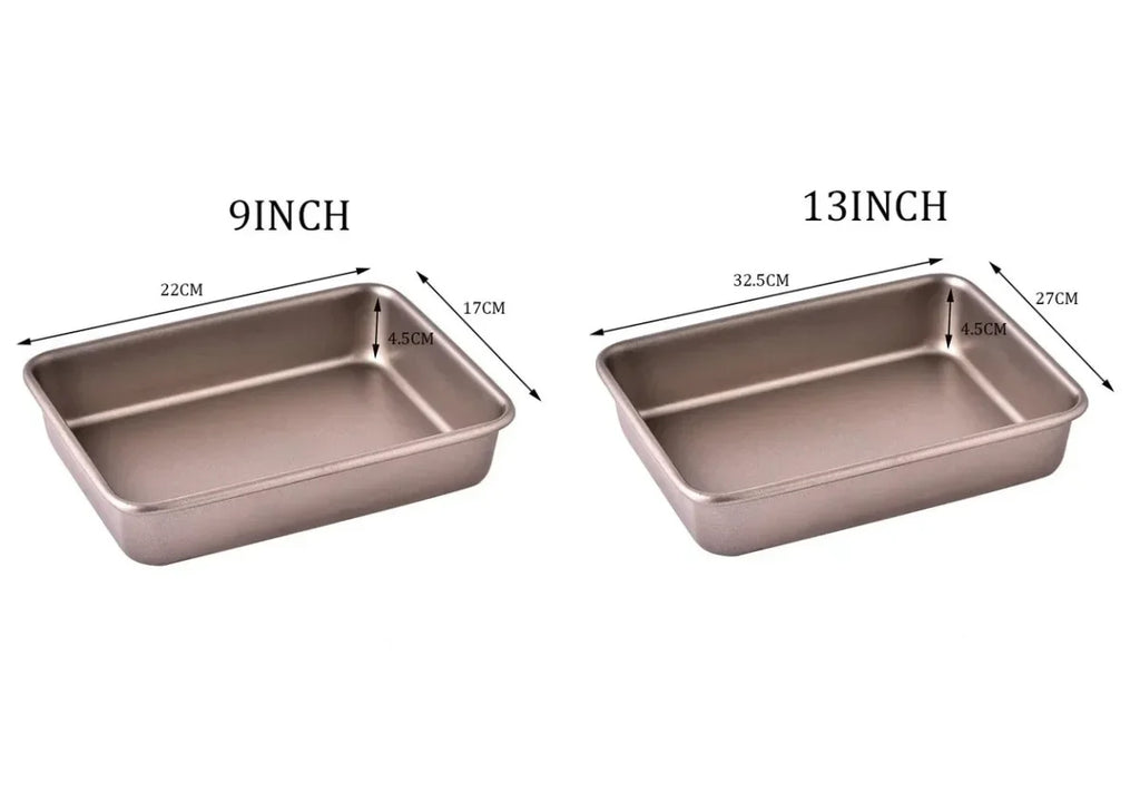 Carbon Steel Baking Tray Oven Specific Rectangular Non Stick Baking Plate Flat Bottomed Tray Steamed Cake Tray Oasis Select Deep set B