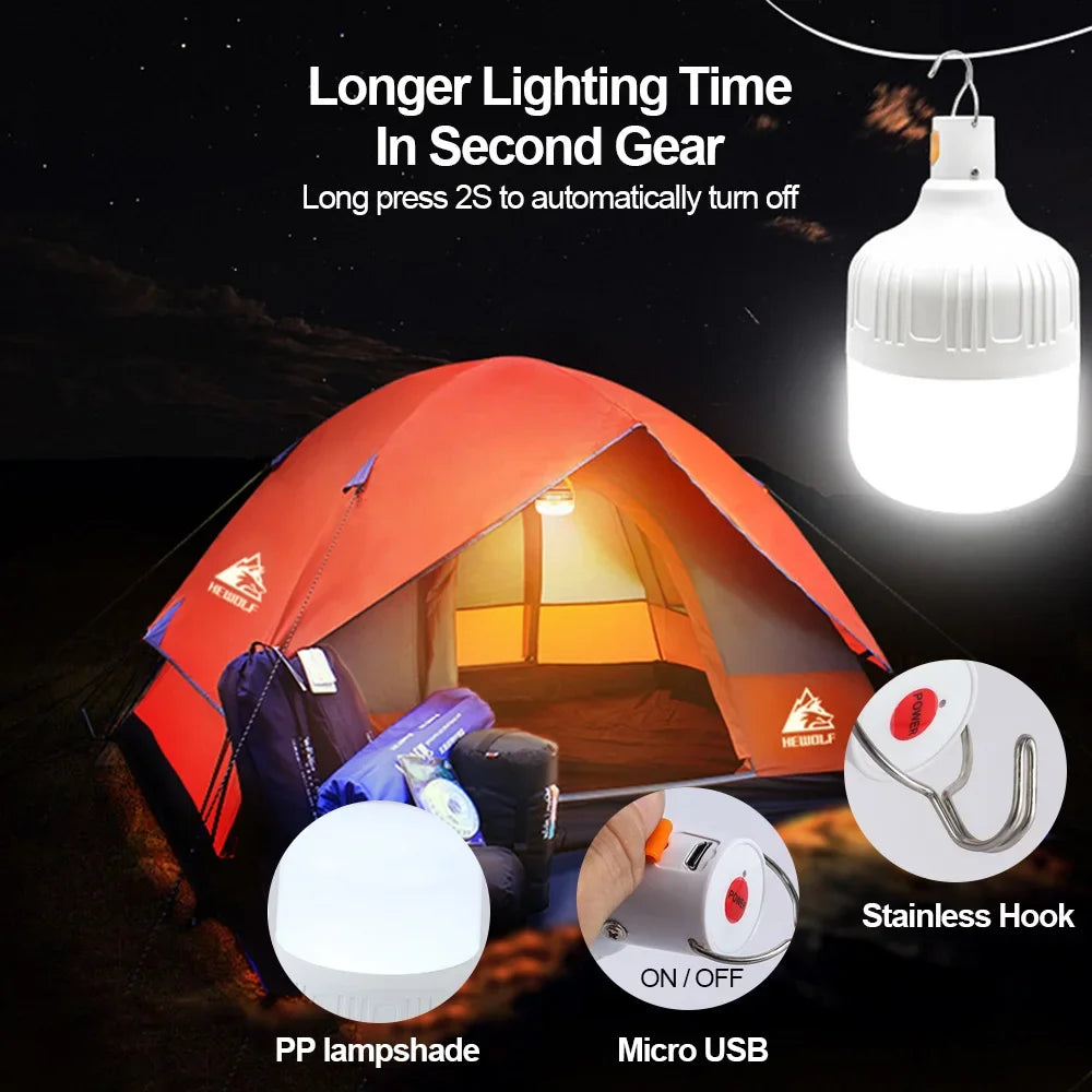 USB Rechargeable LED Camping Lantern | Hanging Tent Light