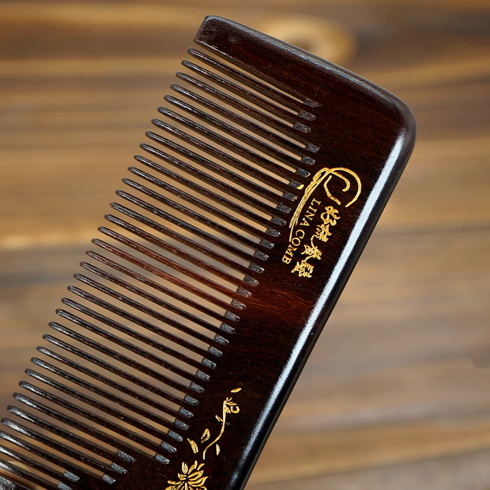 Natural Sandalwood Wide Tooth Comb – Anti-Static Moon Shape Wooden Hair Comb Oasis Select