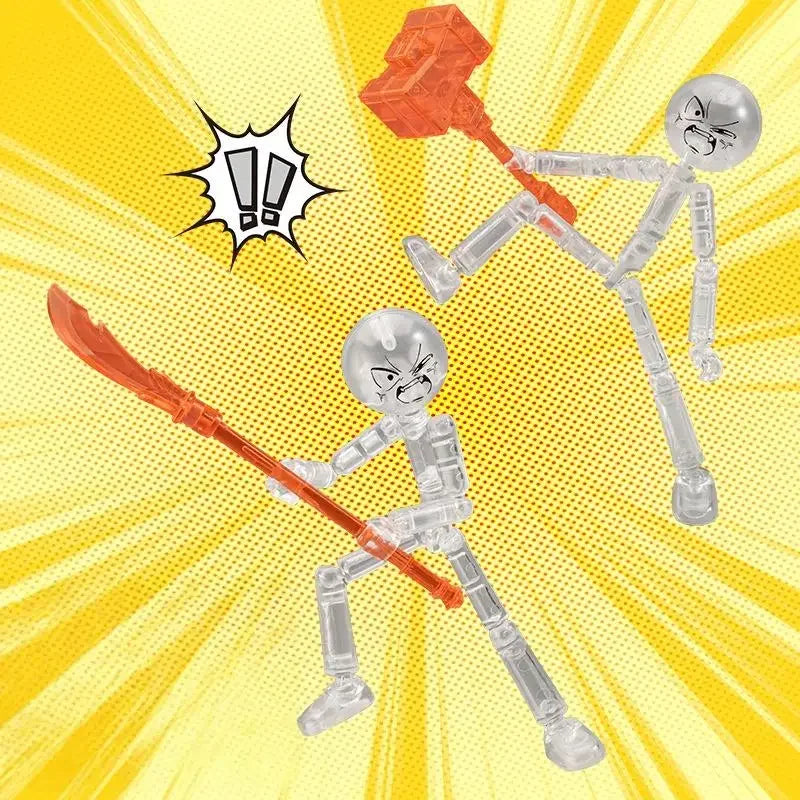 3D Printed Stickman Mannequin Action Figure, Novelty Multi-Jointed Assembled Robot Toy Set Oasis Select A5