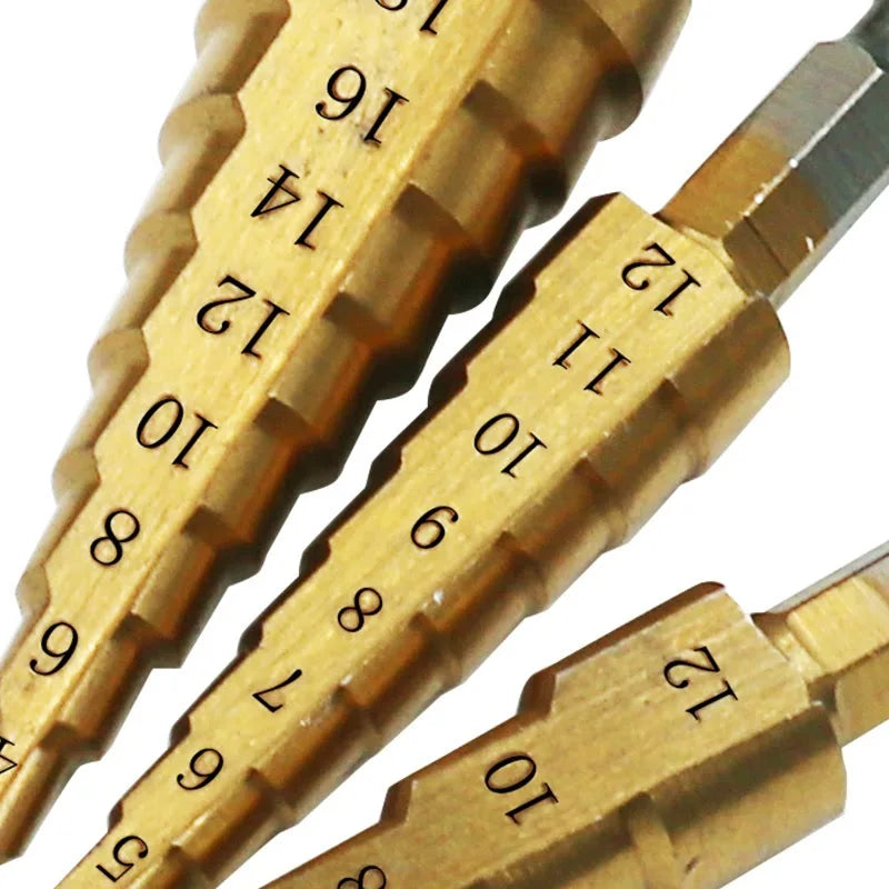 SLADE HSS Titanium Step Drill Bit Set 3-12 4-12 4-20mm Step Drill Bit Set Oasis Select