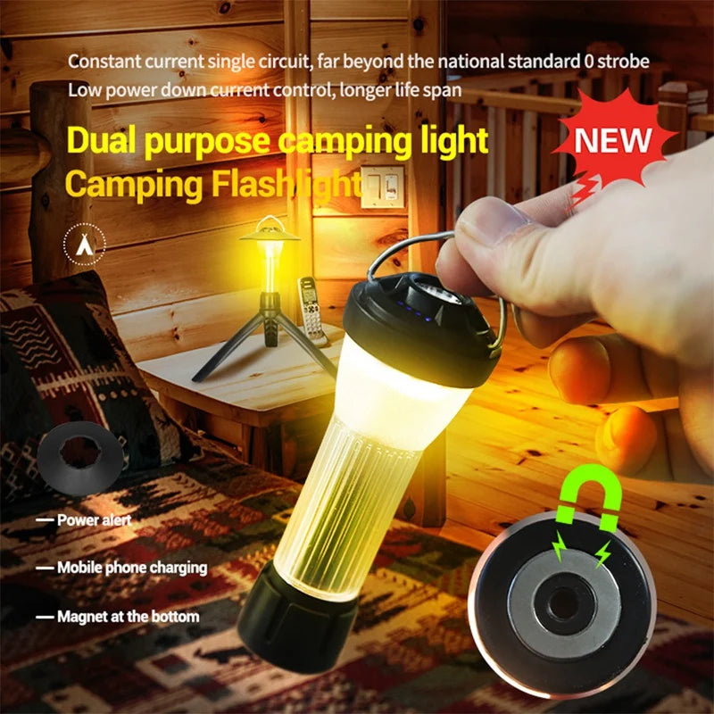 Multi-Function Camping Light Portable Outdoor Camping Lantern With Magnet Light Hanging Tent Light Oasis Select Black NONE
