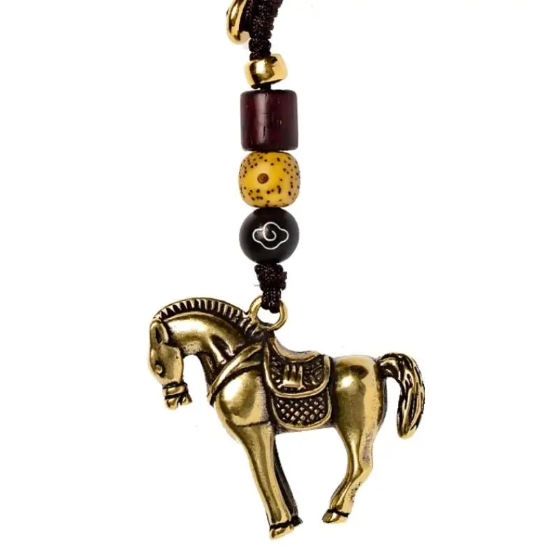 2026 Chinese Zodiac Horse Copper Feng Shui Lucky Pendant Keychain Pendant Keychain Charm Oasis Select 1pc