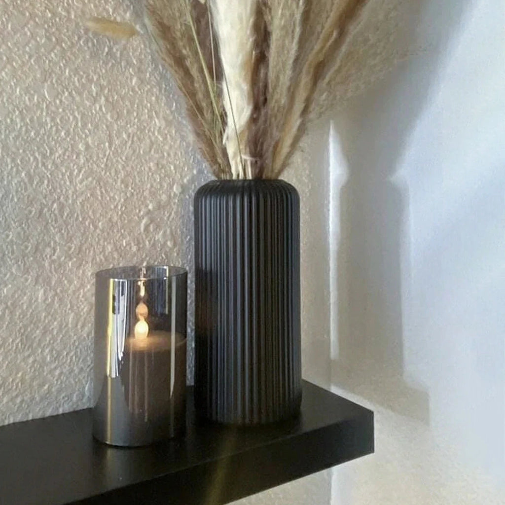 Striped Ceramic-Like Plastic Vase for Flowers, Decorative Floral Arrangement Display, Creative Little Flower Vase Oasis Select