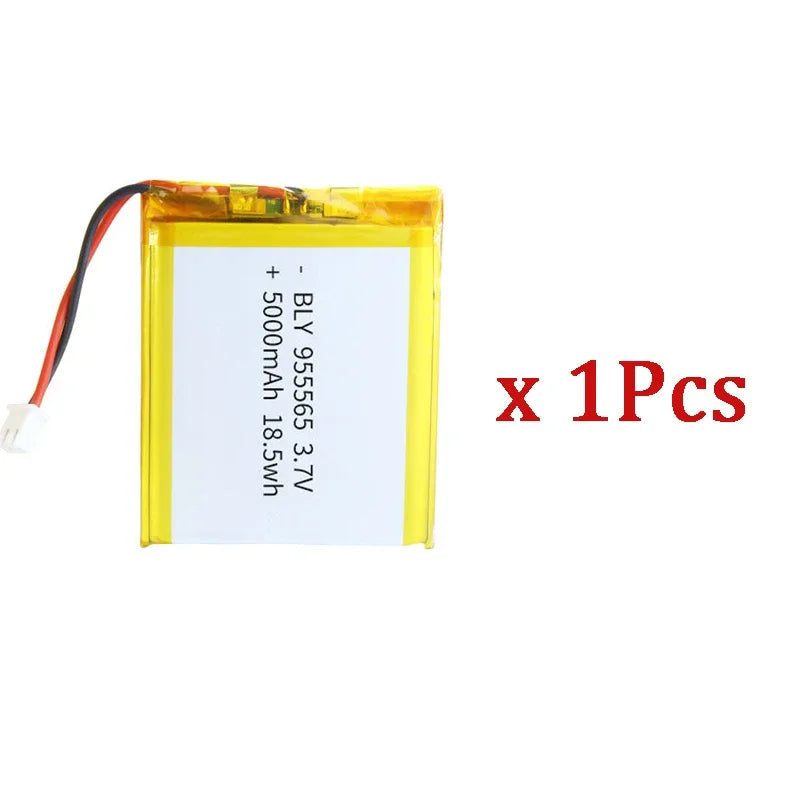 1-20 PCS 955565 Polymer Lithium Battery 3.7V 5000mAh Lithium Ion Battery For Power Bank GPS 100% Real Capacity Oasis Select 1PCS