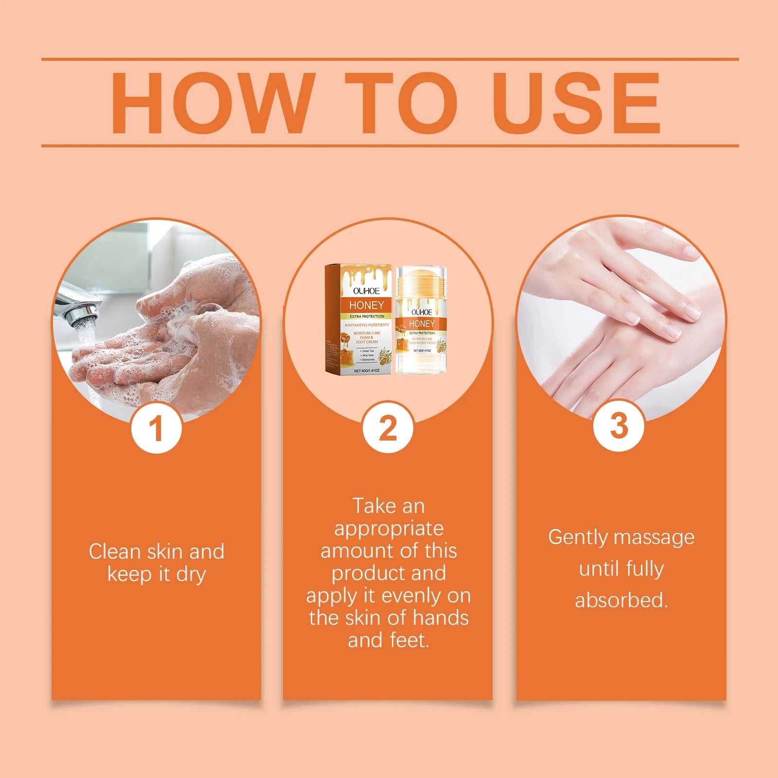 Honey Foot Cream Moisturizer Hand Anti Cracking Repairing Dry Exfoliating Nourishing Cracked Hand Heel Foot Moisturizing Balm Oasis Select