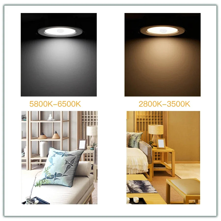 PIR Motion Sensor LED Downlight 5W–20W Recessed Ceiling Spot Motion Sensor Downlight Oasis Select