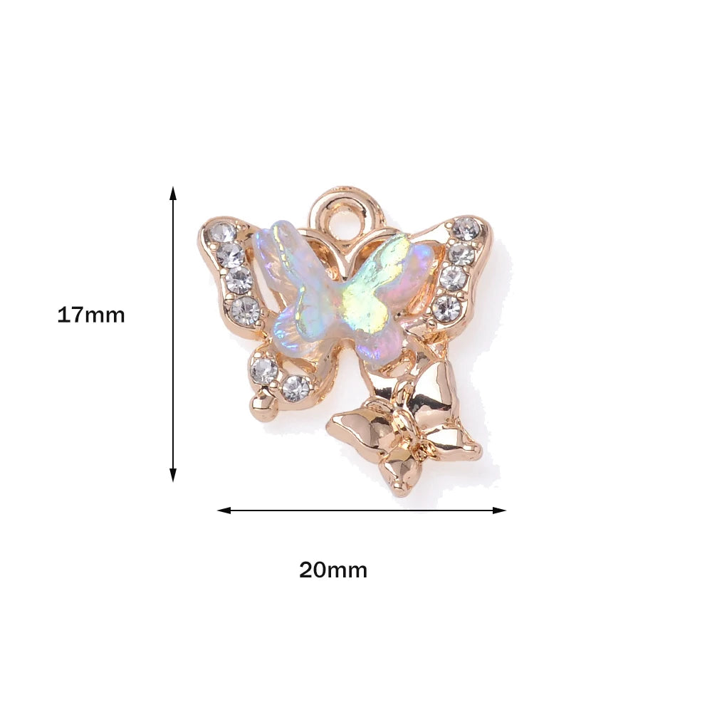10pcs/Lot Animal Charms Butterfly Shape Pendant for DIY Earrings Bracelets Necklace Jewelry Making Accessories Findings Crafts Oasis Select