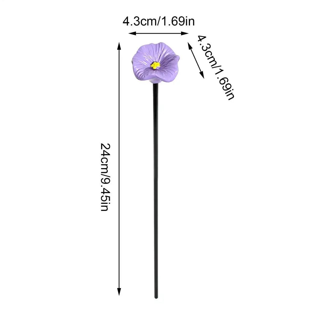 1PC Bee Watering Station Resin Flower Shaped With Stake Bee And Butterfly Watering Station For Garden Balcony Yard Patio Lawn