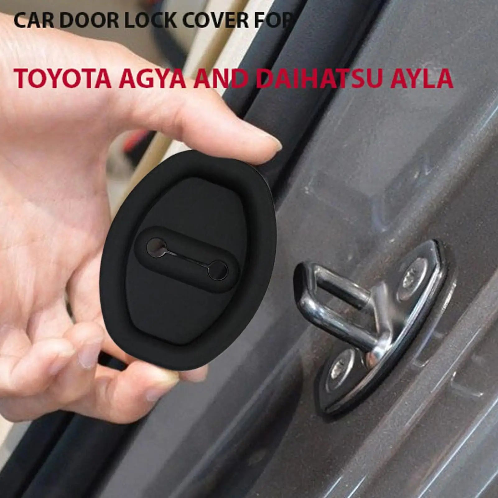 Car Door Latch Silicone Pad 4pcs Door Lock Cover Adhesive Latch Protector for Car All-Round Protective Vehicle Latch Cover Oasis Select