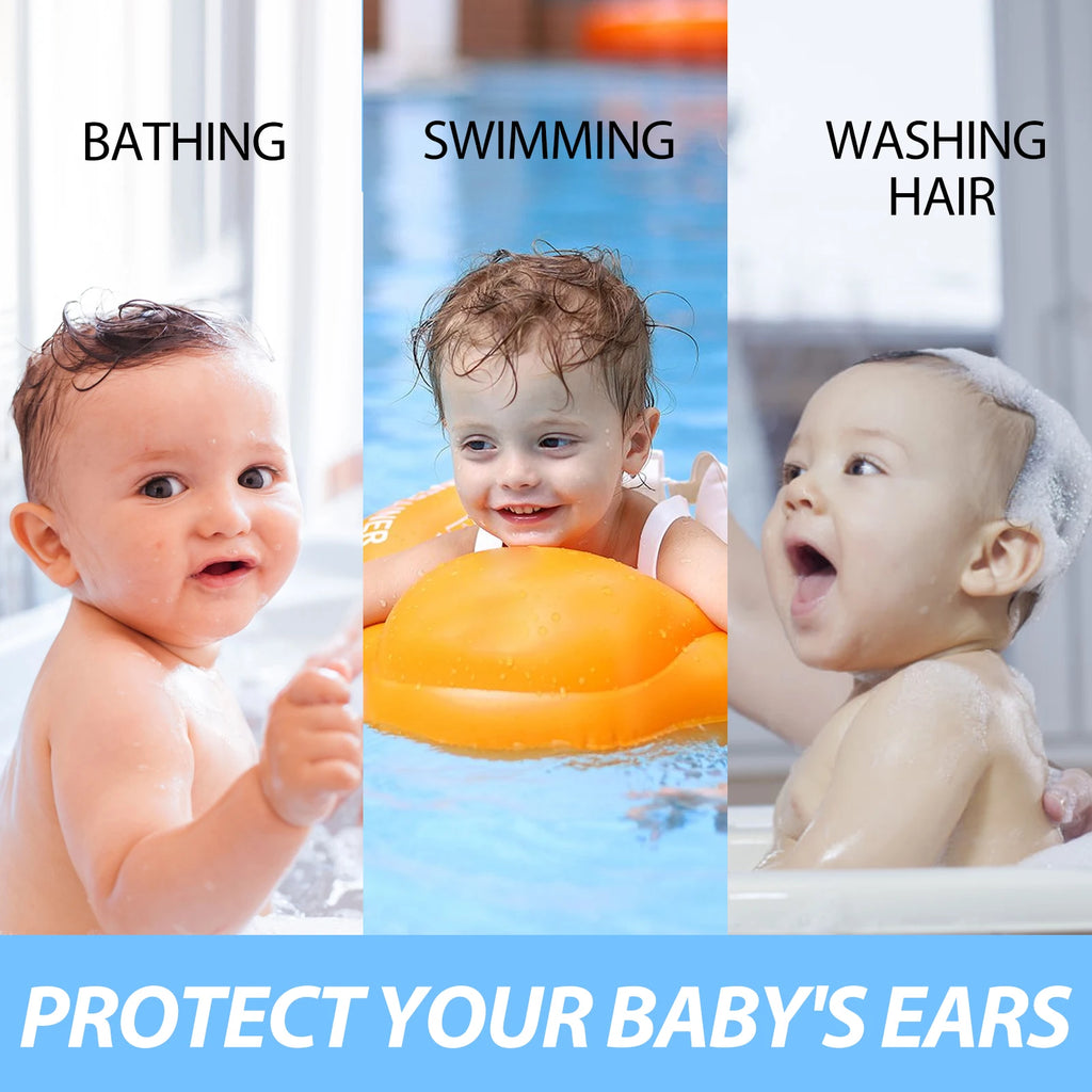Baby Waterproof Ear Plugs Baby Swimming, Bathing, and Hair Washing Ear Protection Stickers Oasis Select