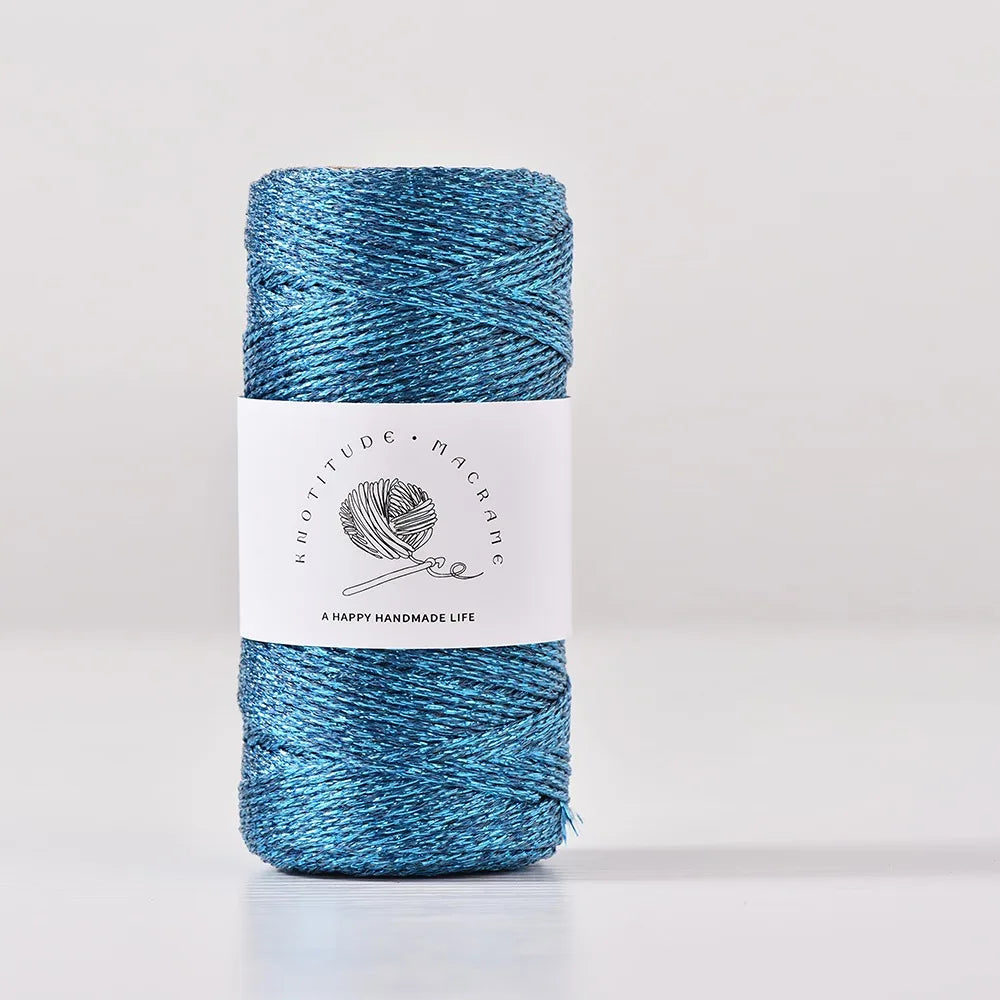 1mm Metallic Yarn Knitting Crochet DIY Handmade Hand-woven Wire 100M Multicolor Gift Wrapping Rope Sewing Accessories Oasis Select Blue