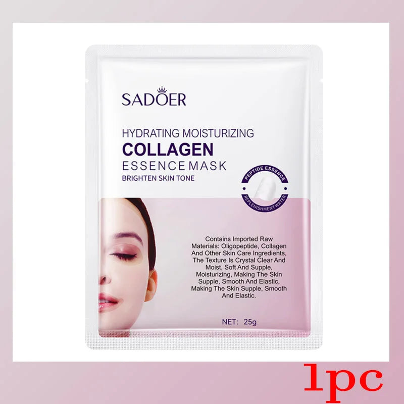 SADOER Collagen Facial Mask – Hydrate, Firm & Brighten Skin Collagen Face Mask Oasis Select 1pc