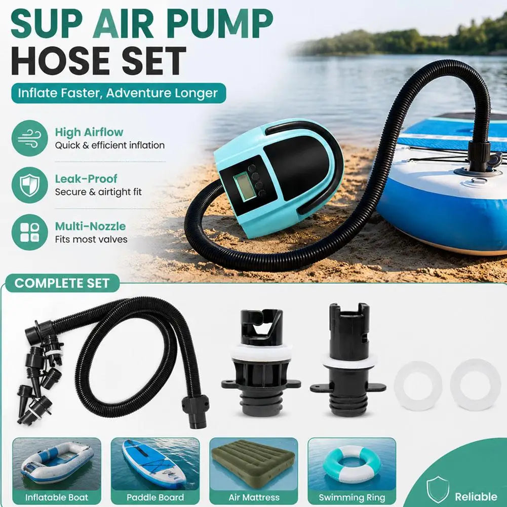 SUP Paddle Board Pump Adapter Set – 7 Nozzles & Hose
