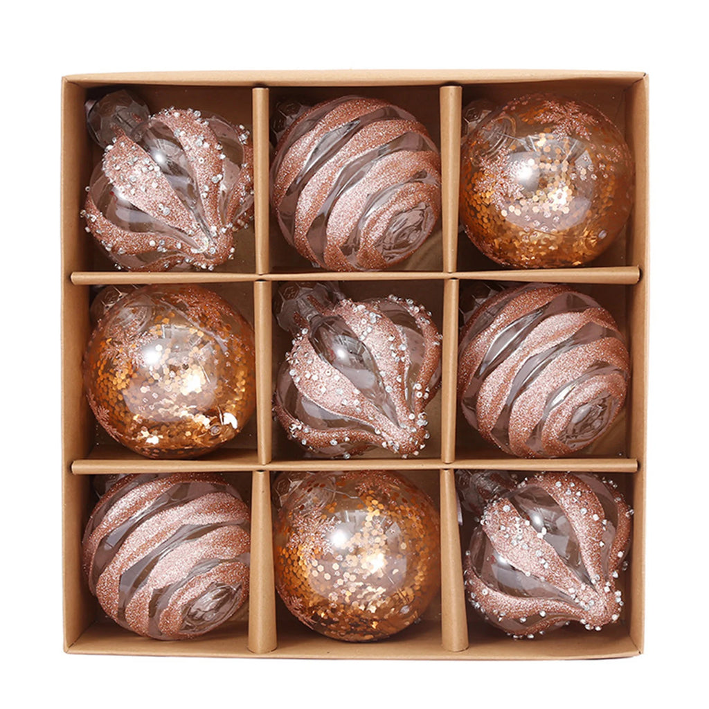 12/9/4/3PCS Christmas Balls Christmas Tree Ornaments Ball 8/6cm Xmas Hanging Tree Pendants Home Party Decor 2024 New Year Gifts Oasis Select Rose Gold China Mainland