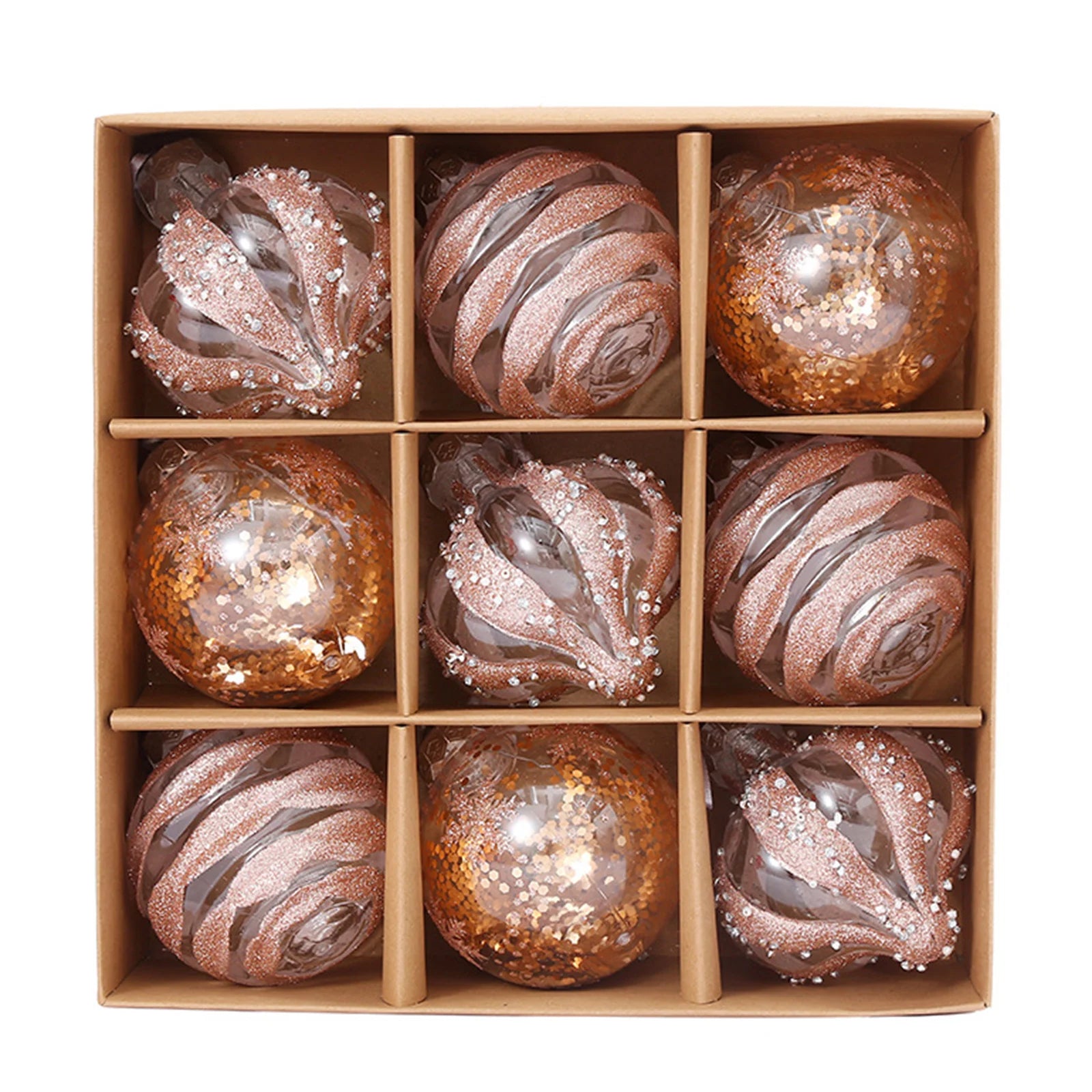 12/9/4/3PCS Christmas Balls Christmas Tree Ornaments Ball 8/6cm Xmas Hanging Tree Pendants Home Party Decor 2024 New Year Gifts Oasis Select Rose Gold China Mainland