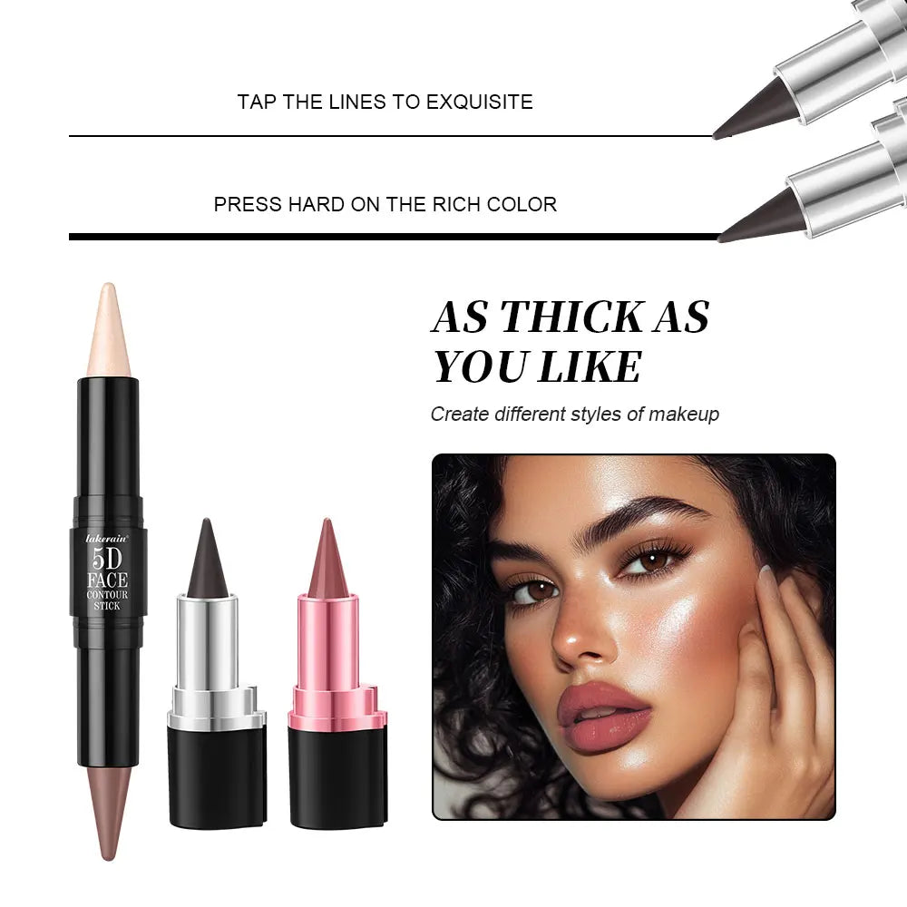 5D Perfect Makeup Set With Contouring Stick Eyeliner And Lipstick Easy Coloring Sweat-proof Long Lasting Daily Makeup Set Oasis Select