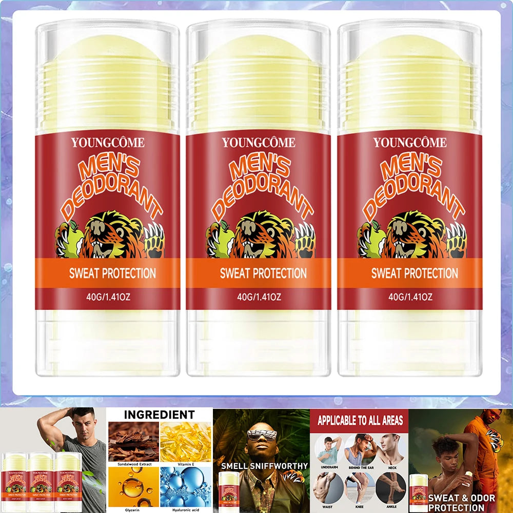 YOUNGCOME Men's Deodorant Stick – 72Hr Aluminum-Free Protection
