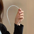Glamorous Rhinestone Fairy Hair Hoop Shimmering Sparkling Silver Headbands Minimalist Style Hair Bands Prom Oasis Select Silver