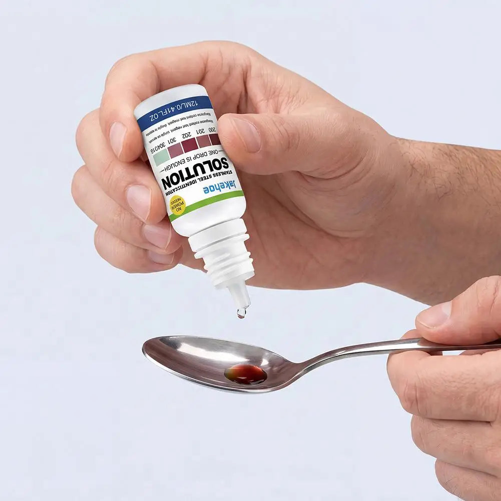 Stainless Steel Grade Testing Liquid 12ml – Detects 201/304/316