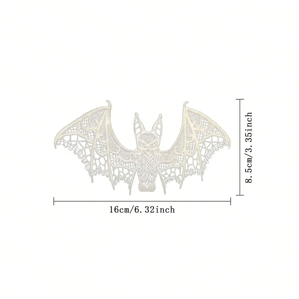 2pc Lace Halloween Bat Ghost Festival Decoration Black Halloween Decoration Accessory for Diy Clothing Oasis Select white 2pcs
