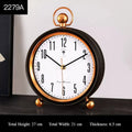 European Vintage Retro Table Clock Silent Non-Ticking Desk Clock Luxury Mantel Clock Home Living Room Desktop Ornament Oasis Select Black