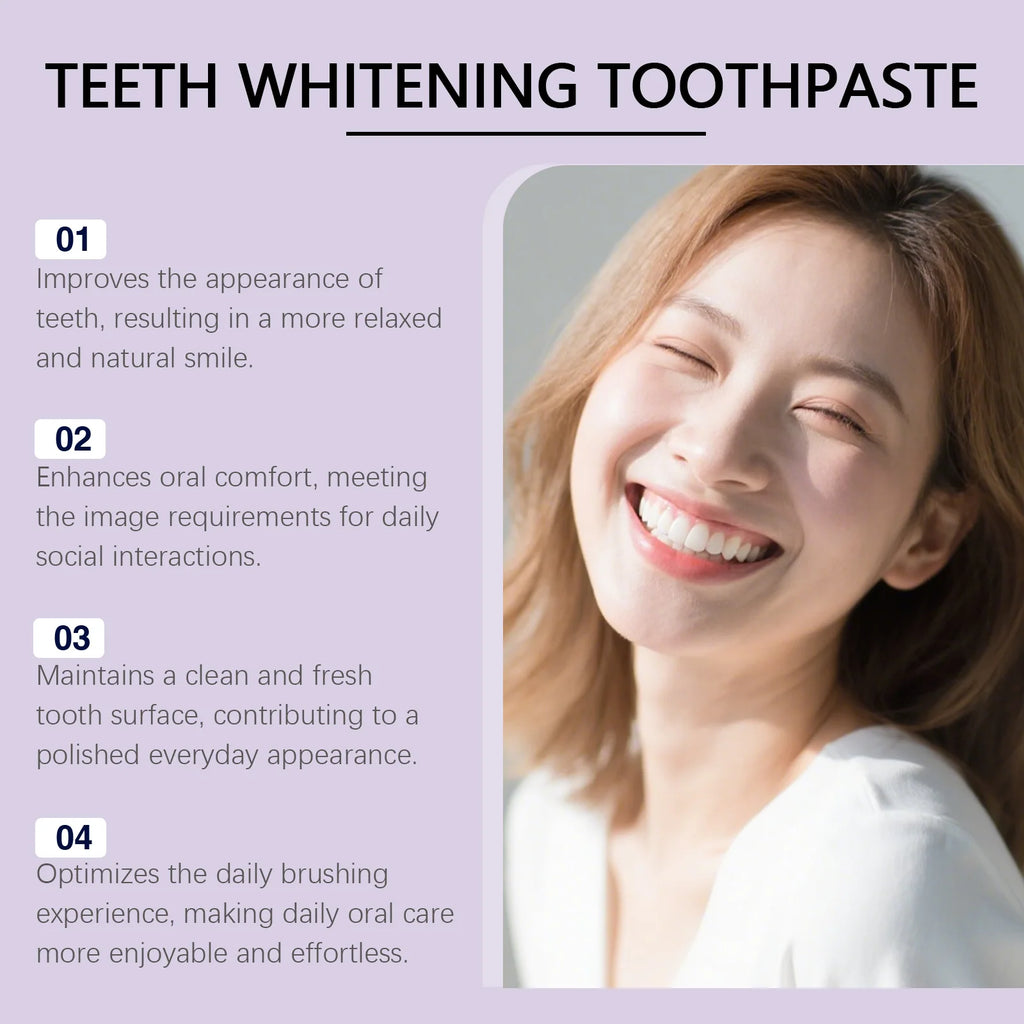 V34+ Toothpaste Teeth Whitening Intensive Stain Remover for Yellow Teeth Plaque RemovalFresh Breath Gum Protection Oral Care Oasis Select