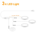 1-10pcs Ceiling Panel Lights with Dimmable Touch Sensor Swtich,5W Puck Light For Cabinet Study Desk Storage Shelf Night Lighting Oasis Select 3x LED Panel Light White