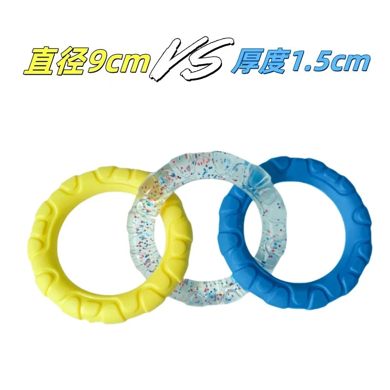 Dog Toys Pull Rings Tough To Bite Cleaning Teeth Grinding Teeth Relieving Boredom Training for Both Large and Small Dogs Oasis Select Yellow blue D 9cm