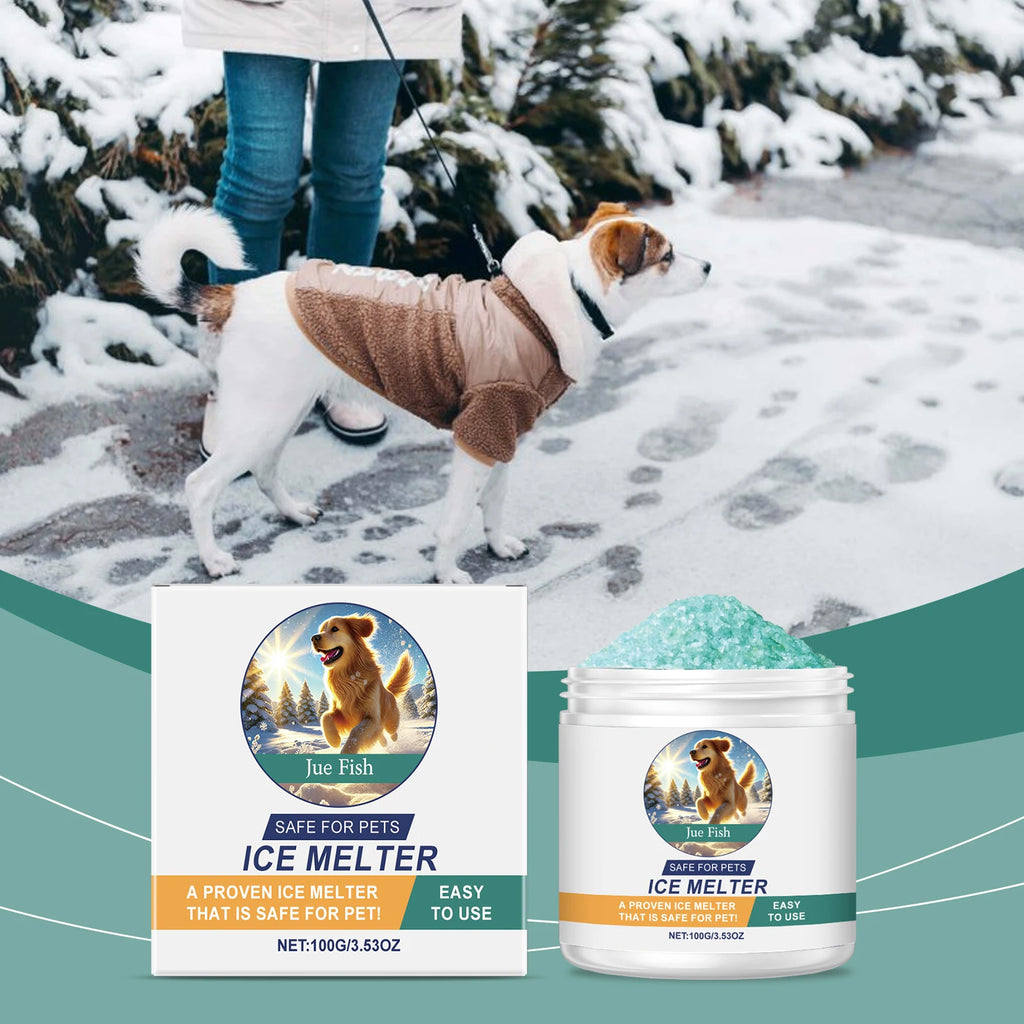 Jue-Fish Pet-Safe Ice Melt – Safe for Concrete & Paw Pads Ice Melt Deicer Oasis Select