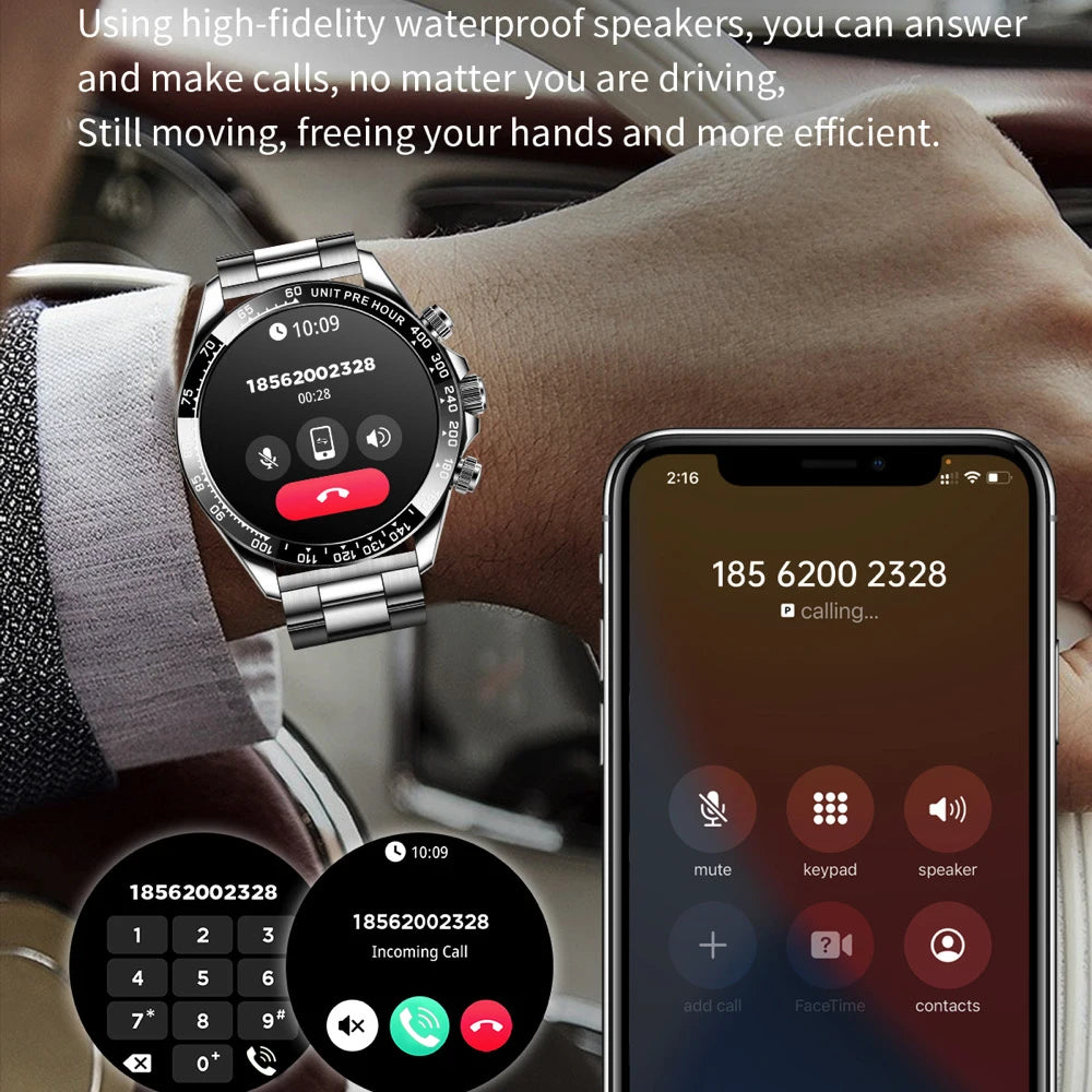 New 1.43" AMOLED Screen Men Business Smartwatch Blue Tooth Call Smart Watches Heart Rate Health Sports Fitness Waterproof 400mAh Oasis Select
