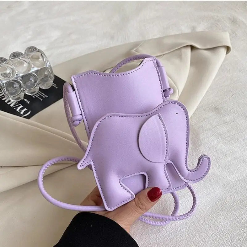 Elephant Mini Crossbody Bag – PU Leather Coin Purse for Women