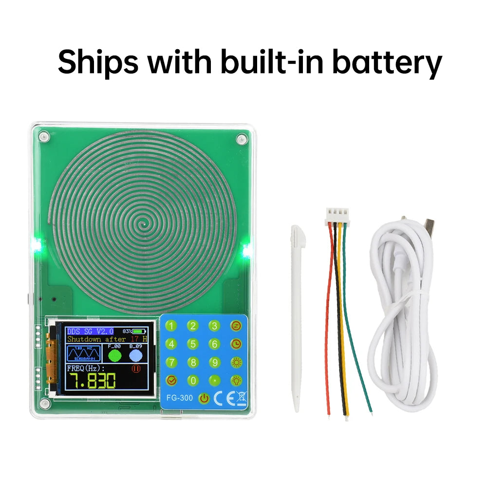 FG-300 DDS Function Signal Generator 0.001Hz-200KHz Signal Generator Adjustable Module Sine+Square+Triangle+Sawtooth Waveform ﻿ Oasis Select Style with battery