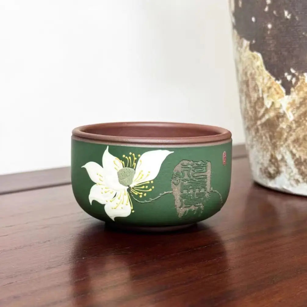 Zisha Master Cup Handmade Inlay He Wei Gui Kung Fu Teacup Tasting Cup Tea Drinking Cup 110ml Oasis Select 1 Lotus Price 110 Ml