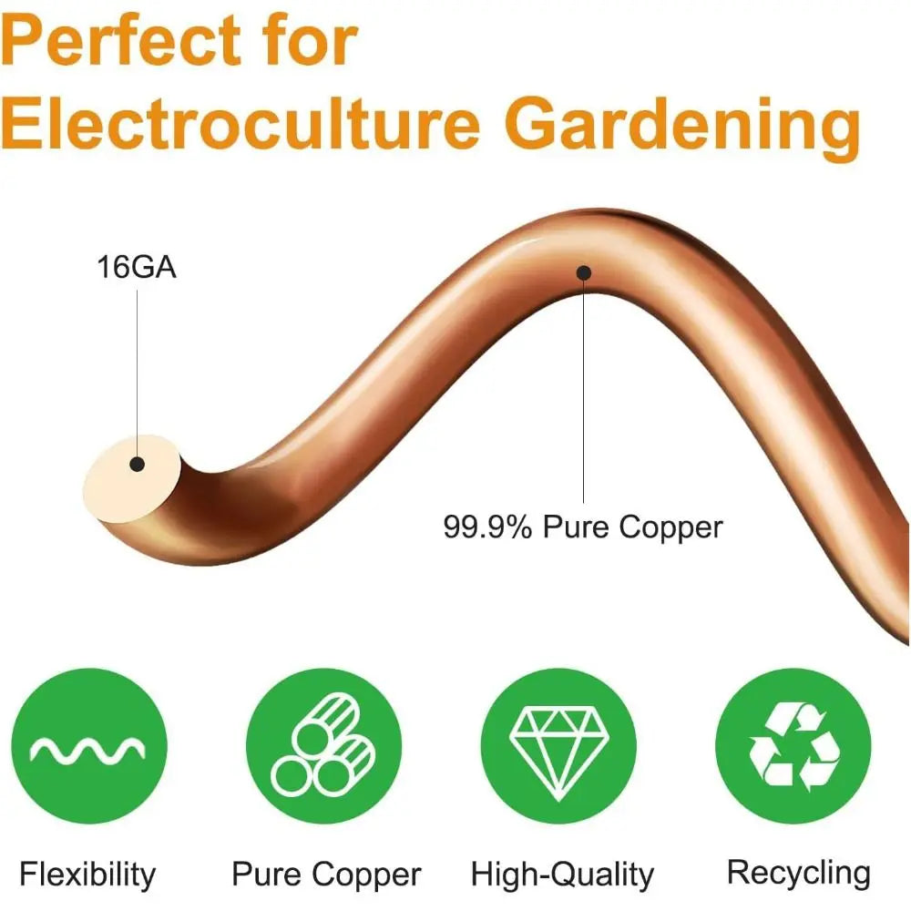 6/8/10Pcs 12-inch Electroculture Plant Stake Wood Rod Wide Usage Electro Culture Copper Wire Coil Vegetables Growing Oasis Select