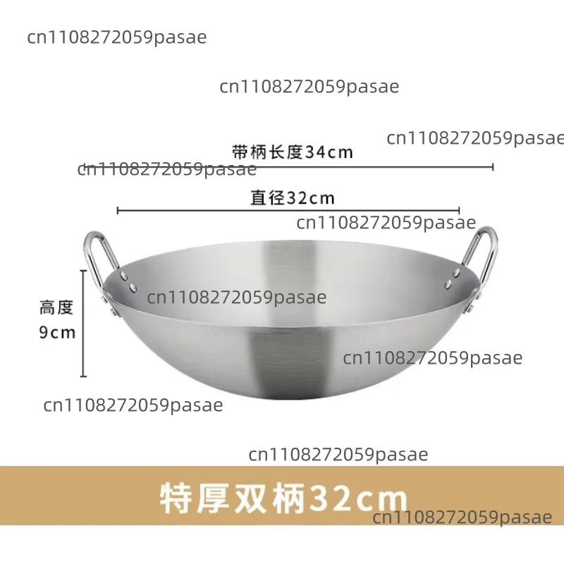 Stainless Steel Double-Ear Round Bottom Stock Pot | Kitchen Cauldron