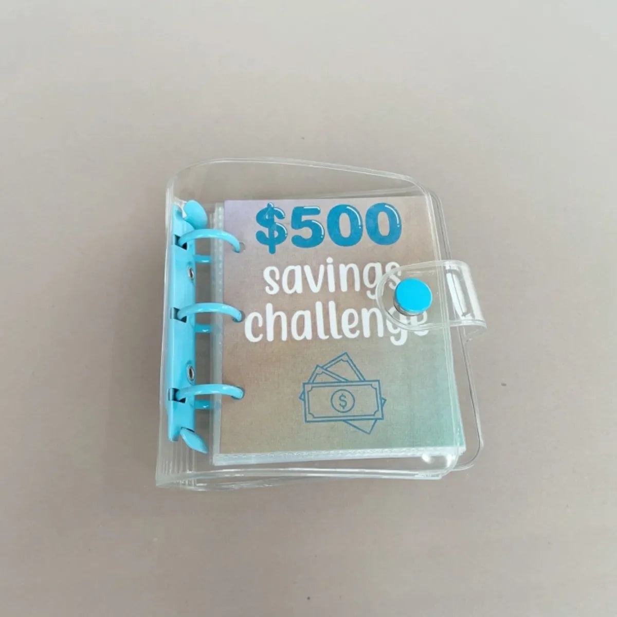 Creative Savings Challenge Binder with Envelope Durable Glossy PVC, Christmas Gift Money Saving Challenge Oasis Select Blue-500
