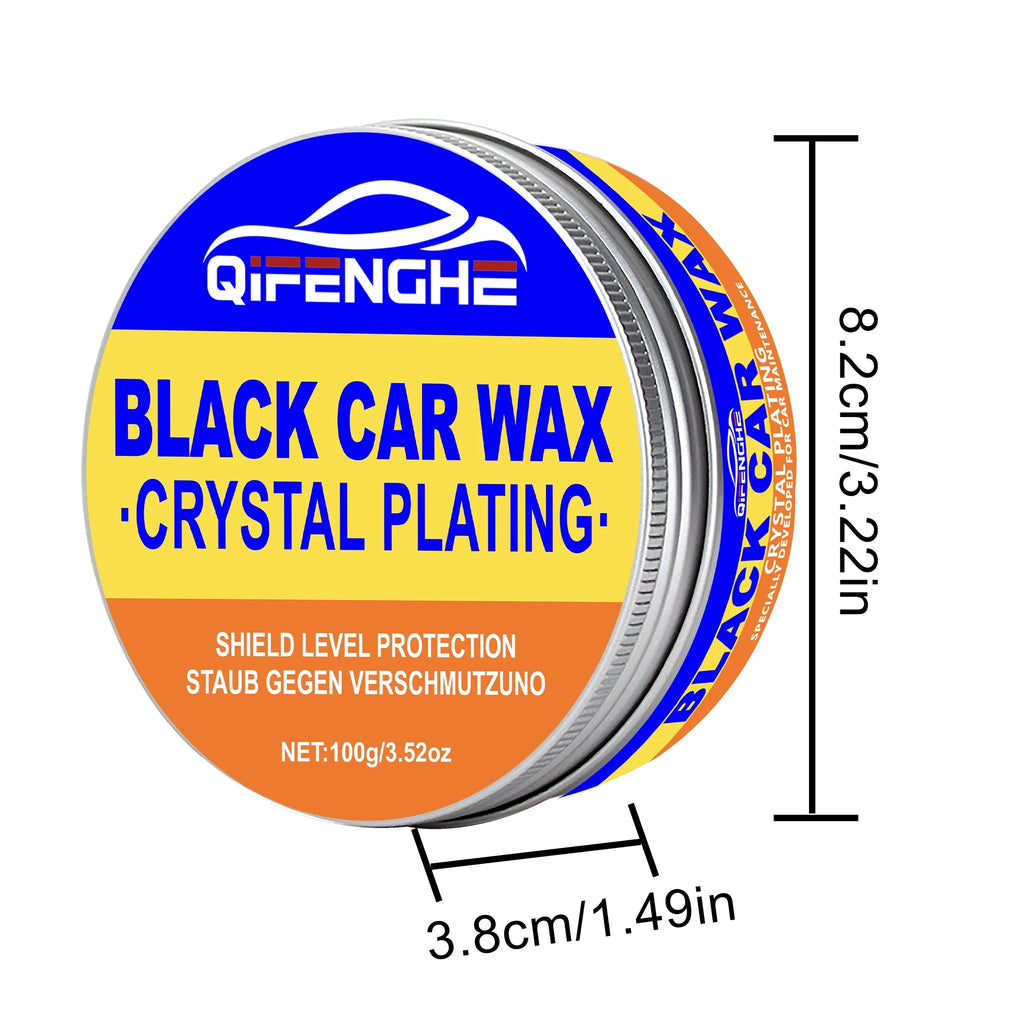 Black Car Wax with Sponge – Crystal Plating & Hydrophobic Coating