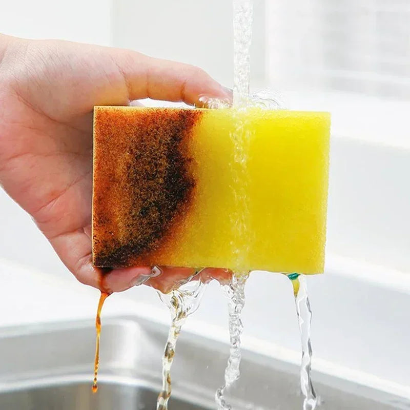 Highly Absorbent Double-sided Sponge Magic Cleaning Pot Rust Sponge Cleaning Brush Kitchen Grease Cleaning Tool Cleaning Supplie Oasis Select