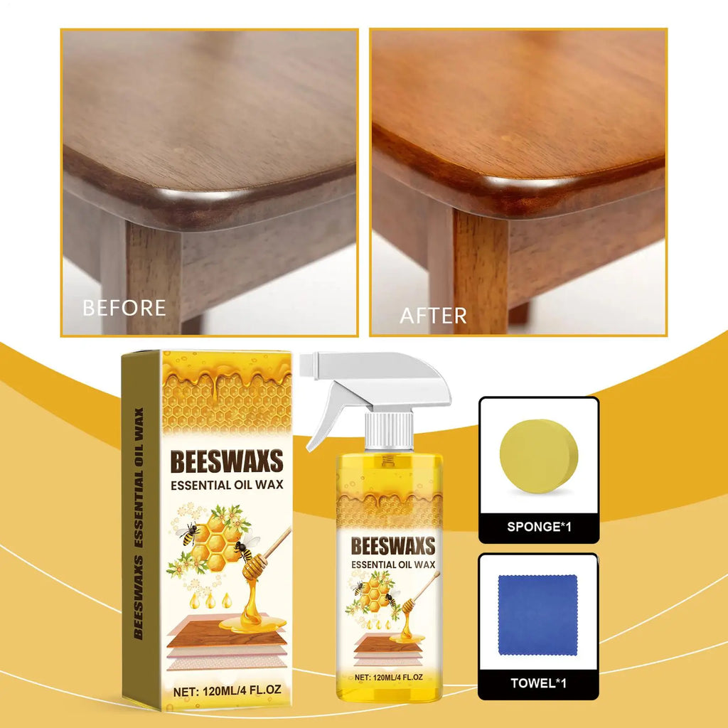 Beeswax Wood Polishing Spray 120ml Furniture Scratch Repair Floor Seasoning Wax Wood Care Shine Repair Beeswax Spray Furniture Oasis Select